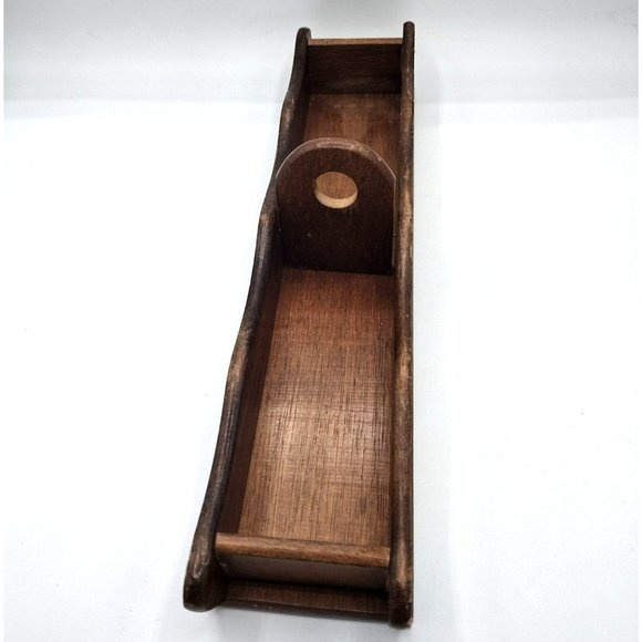 Wooden Cracker Server Wood Caddy 13 Inch Vintage Taiwan Vintage Tray For Serving - Picture 5 of 11